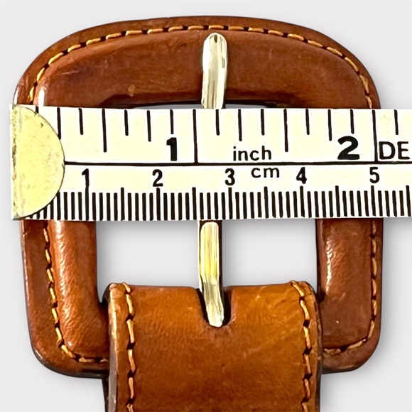 Cognac Leather Belt With Starburst Embroidery Detail | Women’s Size M - Picture 10 of 14